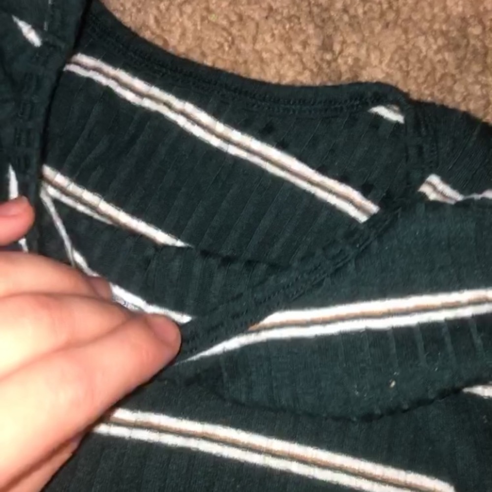 Green with white stripes tshirt American eagle